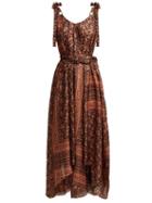 Matchesfashion.com Zimmermann - Juniper Scarf Print Silk Midi Dress - Womens - Black Print