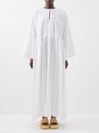 Les Vacances D'irina - Pina V-neckline Cotton Dress - Womens - White