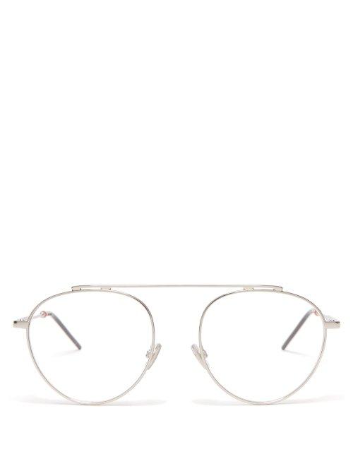 Matchesfashion.com Dior Homme Sunglasses - Round Frame Metal Glasses - Mens - Silver