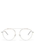 Matchesfashion.com Dior Homme Sunglasses - Round Frame Metal Glasses - Mens - Silver