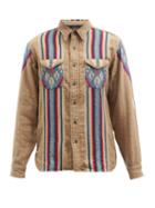 Matchesfashion.com Rrl - Geometric-jacquard Cotton Shirt - Mens - Brown Multi