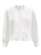 Matchesfashion.com Isabel Marant Toile - Okina Pintucked Gathered-cotton Poplin Blouse - Womens - White