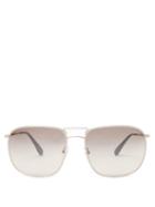 Matchesfashion.com Prada Eyewear - Aviator Frame Metal Sunglasses - Mens - Silver