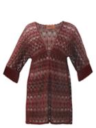 Matchesfashion.com Missoni Mare - Fringed Lurex-knitted Cover Up - Womens - Burgundy
