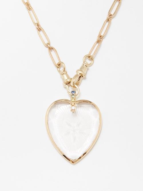 Pascale Monvoisin - Gabin No.2 Sapphire, Crystal & 9kt Gold Necklace - Womens - Gold Multi