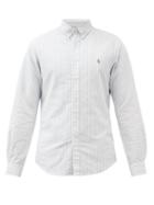 Matchesfashion.com Polo Ralph Lauren - Logo-embroidered Striped Cotton-oxford Shirt - Mens - Blue White