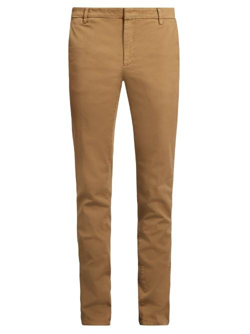 Kenzo Slim-leg Cotton-blend Gabardine Chino Trousers