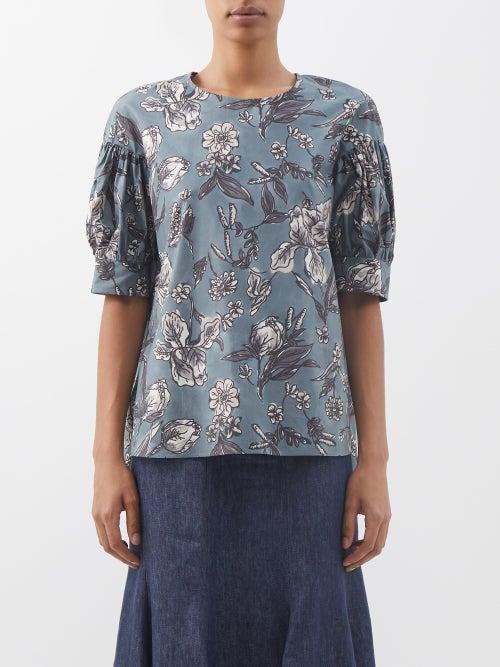 S Max Mara - Nina Top - Womens - Blue Print