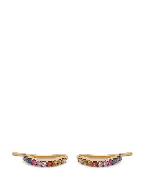 Matchesfashion.com Ana Khouri - Norah 18kt Gold & Sapphire Earrings - Womens - Multi