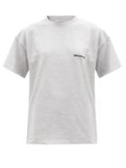 Balenciaga - Logo-embroidered Cotton-jersey T-shirt - Womens - Grey