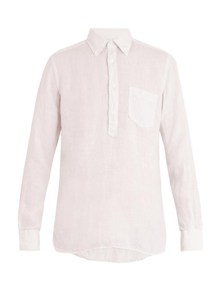 Glanshirt Eric Button-down Collar Linen Shirt
