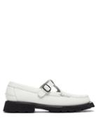Matchesfashion.com Hereu - Alber Tread-sole T-bar Leather Loafers - Womens - White