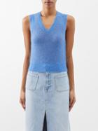 Frame - Shrunken V-neck Sweater Vest - Womens - Blue