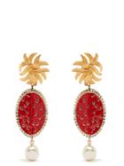 Dolce & Gabbana Watermelon And Faux-pearl Clip-on Earrings