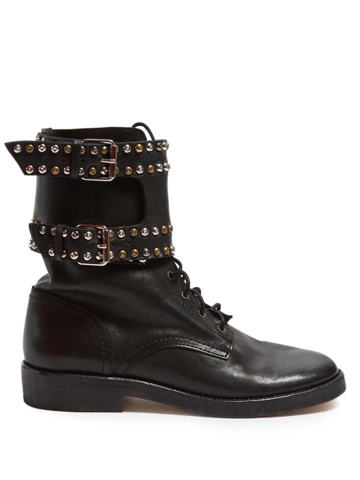 Isabel Marant Toile Teylon Stud-embellished Leather Ankle Boots