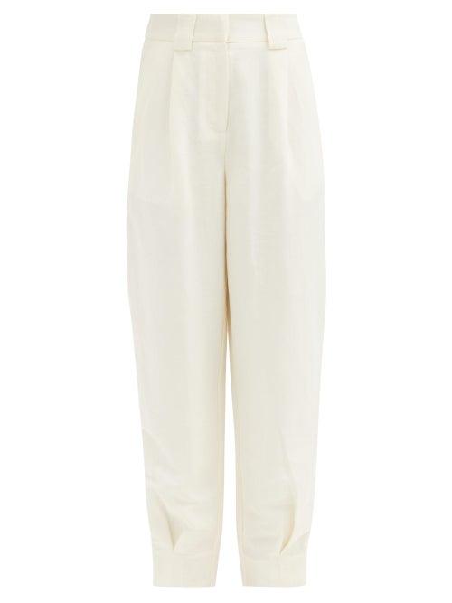 Matchesfashion.com Aje - Tailored Linen-blend Trousers - Womens - White