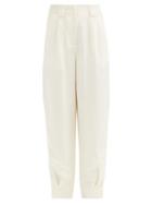 Matchesfashion.com Aje - Tailored Linen-blend Trousers - Womens - White