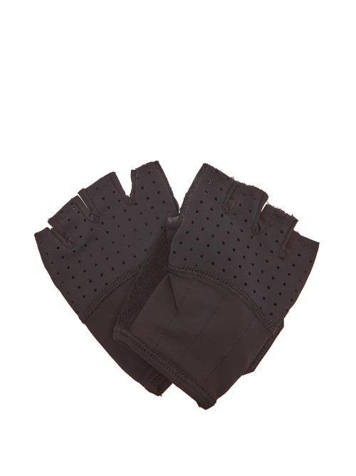Caf Du Cycliste - Summer Cycling Fingerless Gloves - Mens - Black