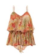 Matchesfashion.com Mes Demoiselles - Aube Abstract-print Cotton-gauze Top - Womens - Red Multi