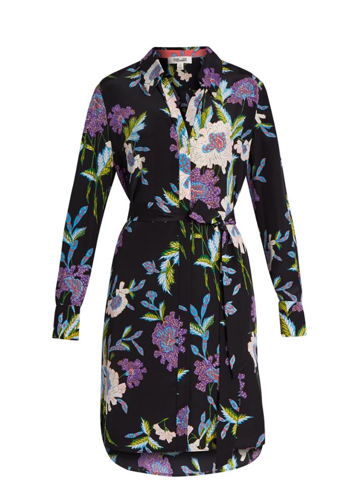 Diane Von Furstenberg Floral-print Silk Shirtdress