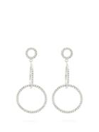 Matchesfashion.com Isabel Marant - Crystal Embellished Hoop Drop Earrings - Womens - Silver