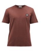 Stone Island - Logo-patch Cotton-jersey T-shirt - Mens - Brown