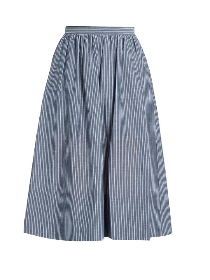 Vince Striped Cotton Skirt