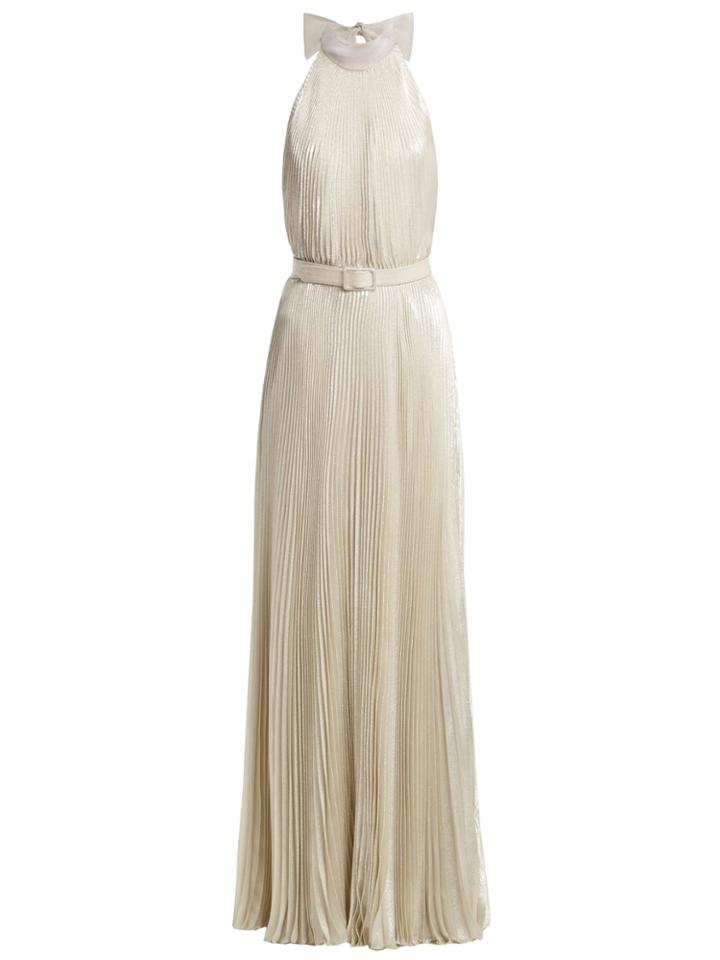 Luisa Beccaria Pleated Halterneck Gown