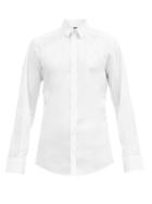 Matchesfashion.com Dolce & Gabbana - Logo-embroidered Cotton-poplin Shirt - Mens - White