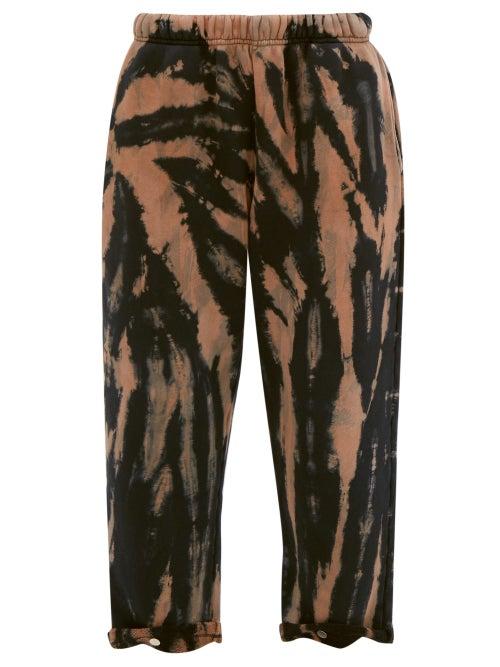 Matchesfashion.com Les Tien - Tie Dye Cotton Jersey Straight Leg Track Pants - Womens - Navy Multi