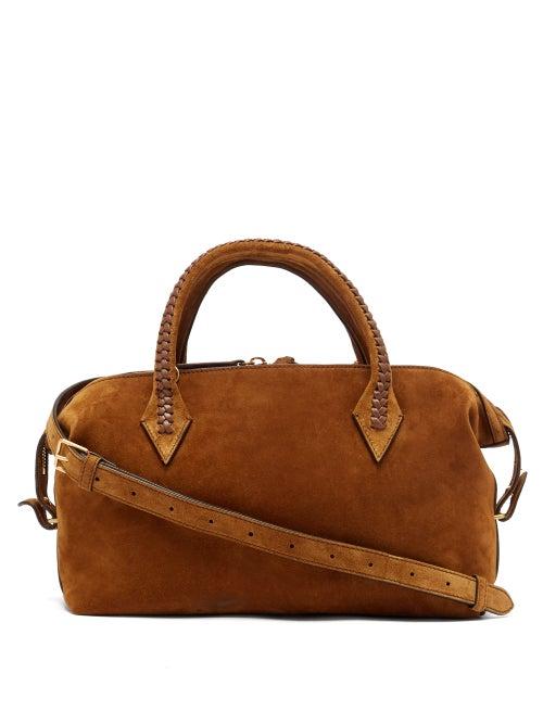 Matchesfashion.com Mtier - Perriand City Small Braided-handle Suede Bag - Womens - Tan