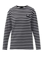 Matchesfashion.com More Joy By Christopher Kane - Logo-patch Striped Cotton Long-sleeved T-shirt - Womens - Black Stripe