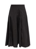 Matchesfashion.com Moncler - Pleated Poplin Midi Skirt - Womens - Black