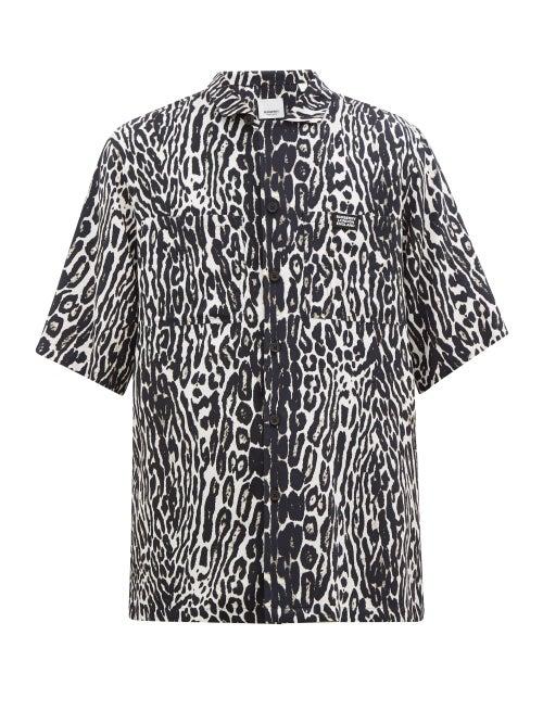 Matchesfashion.com Burberry - Bradley Leopard-print Shirt - Mens - Black Multi