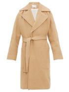 Matchesfashion.com King & Tuckfield - Belted Wool Blend Wrap Coat - Mens - Camel