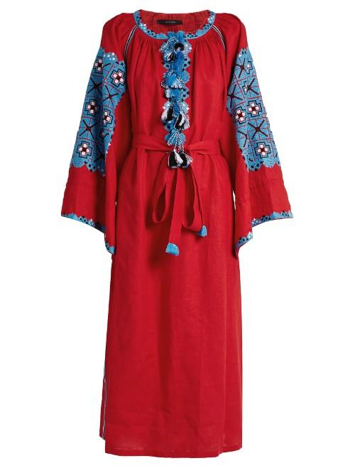 Vita Kin Xoxo Embroidered Linen Tunic Dress