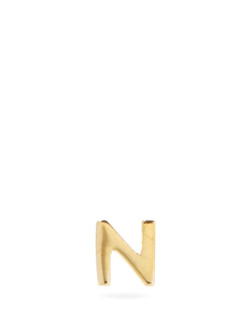 Matchesfashion.com Otiumberg - Alphabet 9kt Gold N-z Single Earring - Womens - Yellow Gold