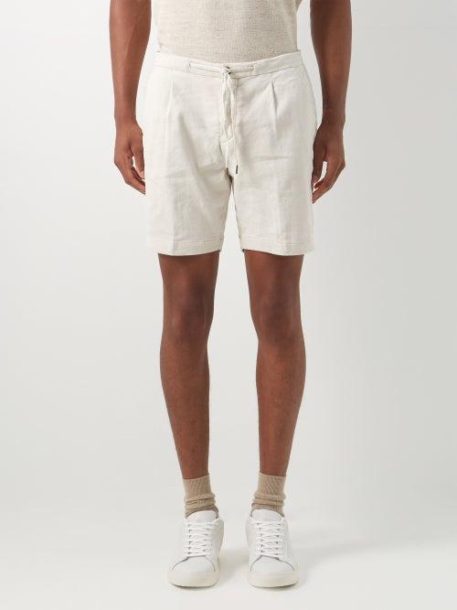 Thom Sweeney - Drawstring-waist Linen Shorts - Mens - Cream