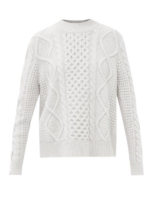 Erdem - Sophia Cable-knit Sweater - Womens - Light Grey