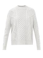 Erdem - Sophia Cable-knit Sweater - Womens - Light Grey