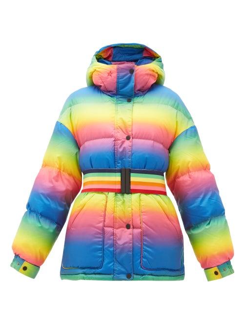 Matchesfashion.com Perfect Moment - Oversized Rainbow Belt Down Filled Ski Jacket - Womens - Rainbow