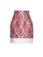 Mary Katrantzou Renzie Damask-jacquard Pvc-frill Skirt