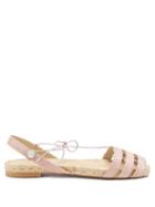 Matchesfashion.com Ball Pags - Doble Calada Hemp Slingback Espadrilles - Womens - Pink