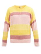 Matchesfashion.com Isabel Marant - Drussellh Striped Mohair-blend Sweater - Mens - Yellow