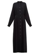 Matchesfashion.com Ann Demeulemeester - Ewing Buttoned Maxi Dress - Womens - Black