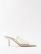 Neous - Bophy 65 Leather-fishnet Mules - Womens - Light Cream