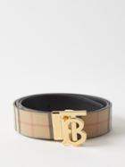 Burberry - Monogram-buckle Check Leather Belt - Mens - Beige Multi