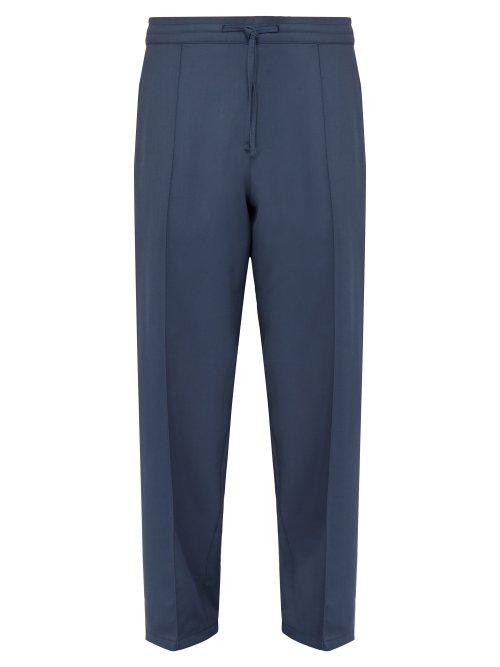 Matchesfashion.com Dunhill - Relaxed Wool Trousers - Mens - Navy