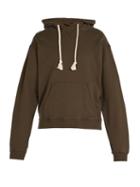Matchesfashion.com Jw Anderson - Logo Embroidered Hooded Cotton Sweater - Mens - Khaki