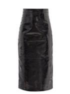 Khaite - Mya High-rise Patent-leather Pencil Skirt - Womens - Black